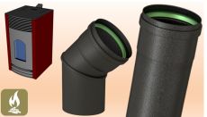 Tuyau émail noir mat Ø 80 et 100mm (pellets)