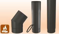 Tuyau émail noir mat 1mm rétreint (+déco)