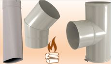 Tuyau émail blanc Ø 125 à 153mm (bois)