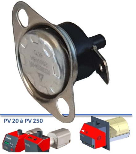 Thermostat de sécurité 65°C avec réarmement 250V 5A pour brûleur PV 20/30/50/100/180/250