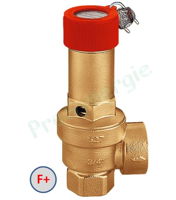 Soupape série C laiton 5 à 8 bars 110°C sécurité chauffage - Raccordement F Ø 1´´ ou 1´´1/4