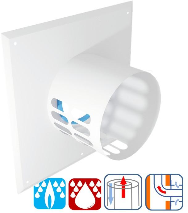 Plaque de connexion cheminée B22p-B23p Concentrique (prise d'air dans le logement)