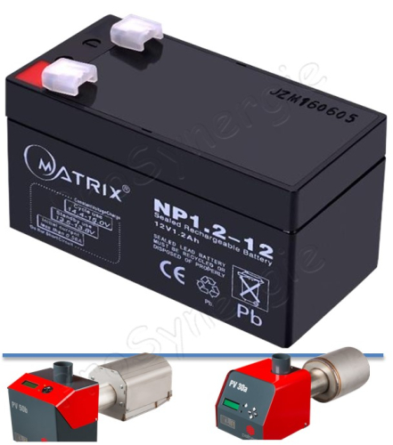 Batterie de Secours 12V 1.2Ah pour brûleur Pelltech PV 20/30/50/100/180