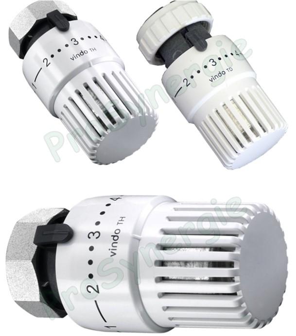 Tête Thermostatique Blanche VINDO TH (Filetage 30 x 1,5) ou TD (à griffes type Danfoss)