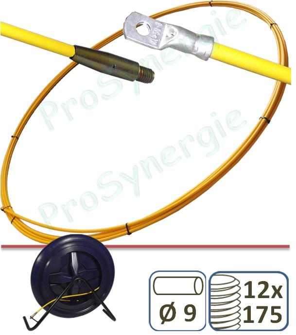 Fibre de rechange Ø 9 mm pour Flexonet 20/9 ou 30/9 - Avec embout de 12x175 et fixation sur enrouleur