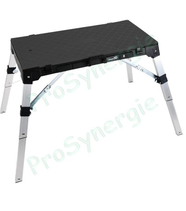 Table de travail pliante 4 en 1 (établi, plateau mécanicien, marchepied et chariot)