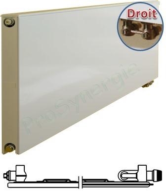 Radiateur Plan à Vanne intégrée Horizontal Type 10 - Raccordement Droit - H x L = 405 x  605 mm Puissance  223 W