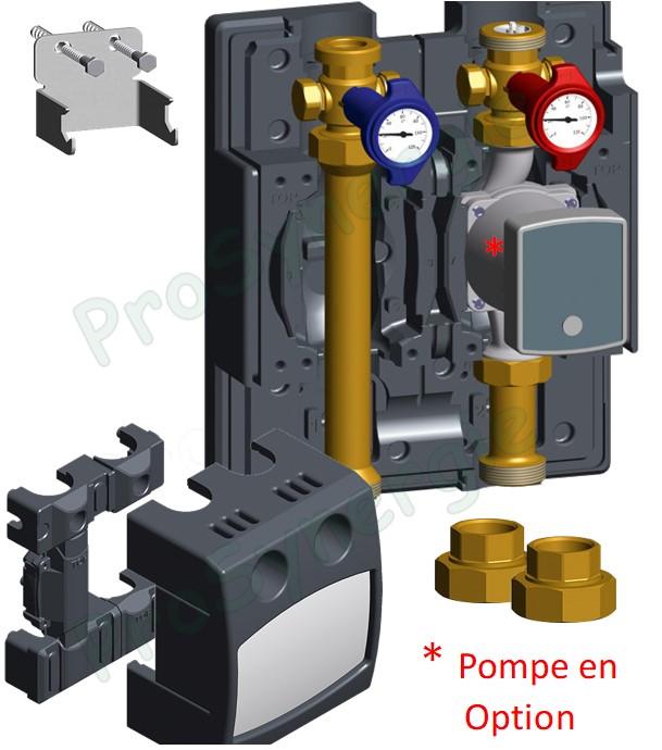 Module hydraulique isolé +fixation FLOWBOX HKM DN25 raccordement ØF 1´´