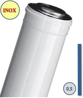 Conduits Concentrique Inox / Galva - L = 50cm - pour chaudières ventouses Gaz ou Fuel