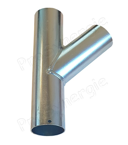 Dérivation Y 45° acier galvanisé Øext./ép. 50x1 mm (paroi lisse aspiration granulés)