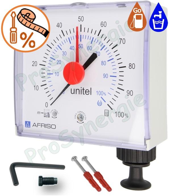Jauge Pneumatique Unitel Eau potable ou Fioul - (profondeur cuve de 0,9 à 3m - mesure en %), distance cuve max. 50 m
