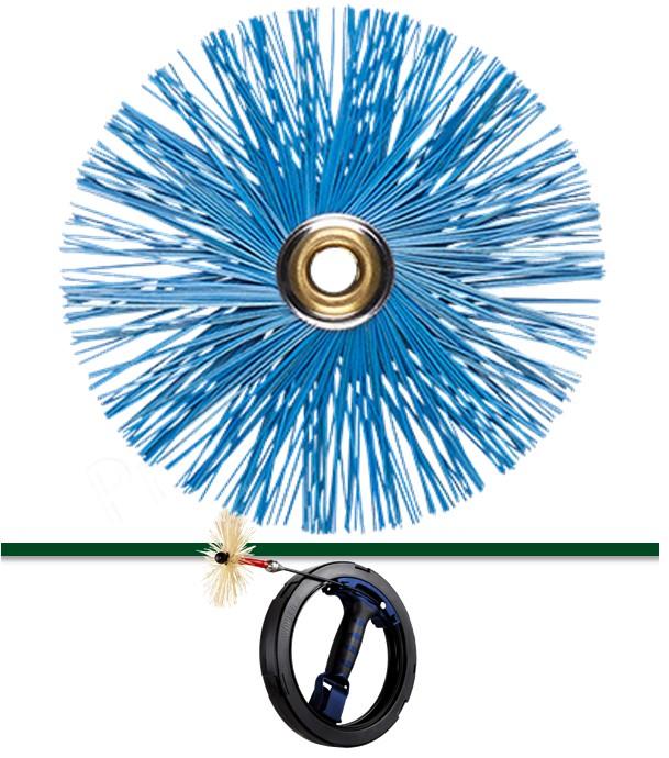 Hérisson plat Ø 70 à 200 mm (trou Ø 6 mm) avec fils haute température (<250°C ramonage conduit de poêle et VMC)