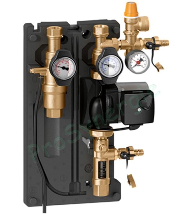 Groupe de transfert isolé - Départ / Retour (Circul., Soupape, régul. débit, vannerie)