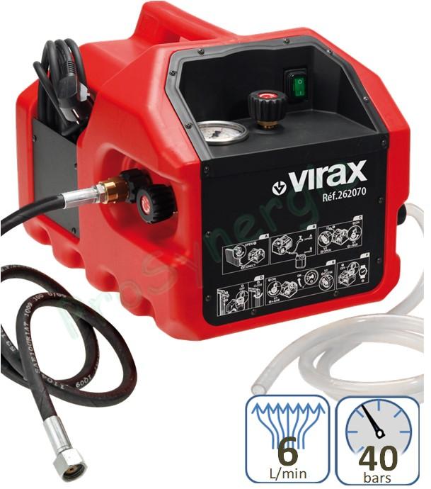 Pompe d´épreuve électrique Virax - 6 litres/min - 40 bars - Pour essai d'étanchéité des installations d'eau