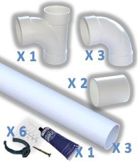 Kit conduit Ø51 Aldes - 1 prise supplémentaire