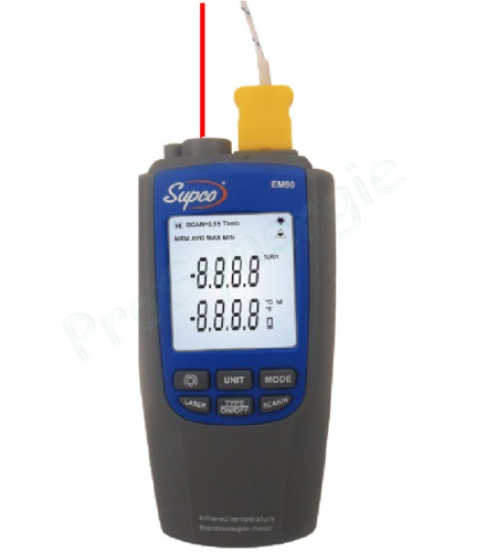 Thermomètre différentiel 2 Voies - 1 sonde Thermocouple et une sonde Infrarouge (IR)