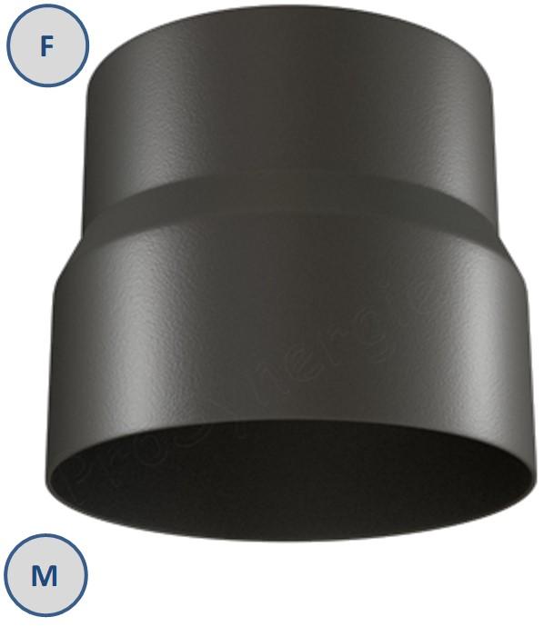Augmentation pour Tuyau de poêle Rétreint Acier émaillé Noir Mat