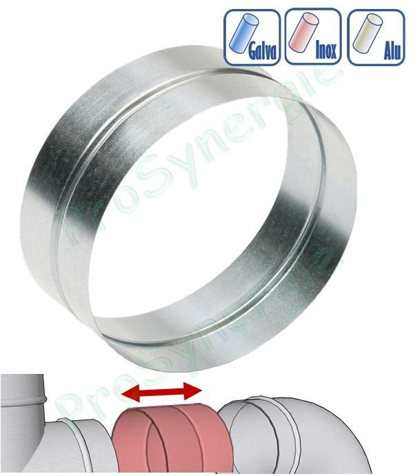 RF - Raccord femelle Ø 80 à 1250 mm pour tube (air ventilation) - Option galva / inox / Alu