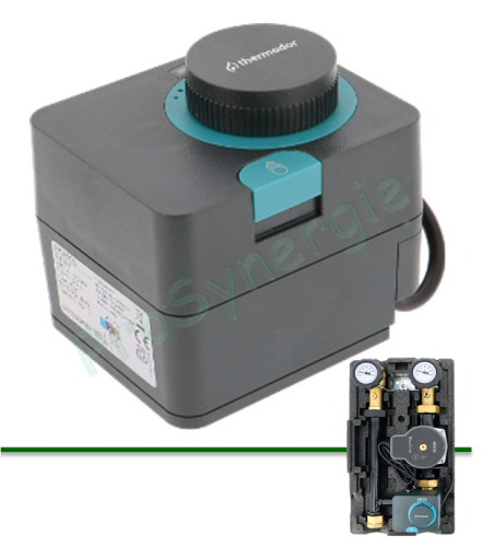 Servomoteur (rotation 90° 120 sec.) 3 points 230Vac IP42 + kit montage vanne mélange ESBE et Modulfit