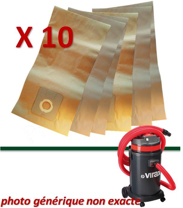 Lot de 10 sacs d´aspirateur pour Virax 37L - 050164