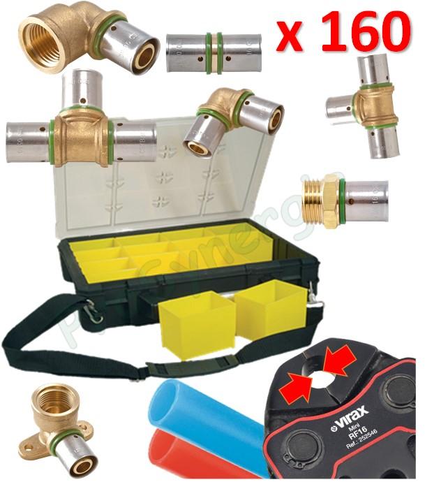 Malette assortiment de raccords PER à sertir (écrasement)