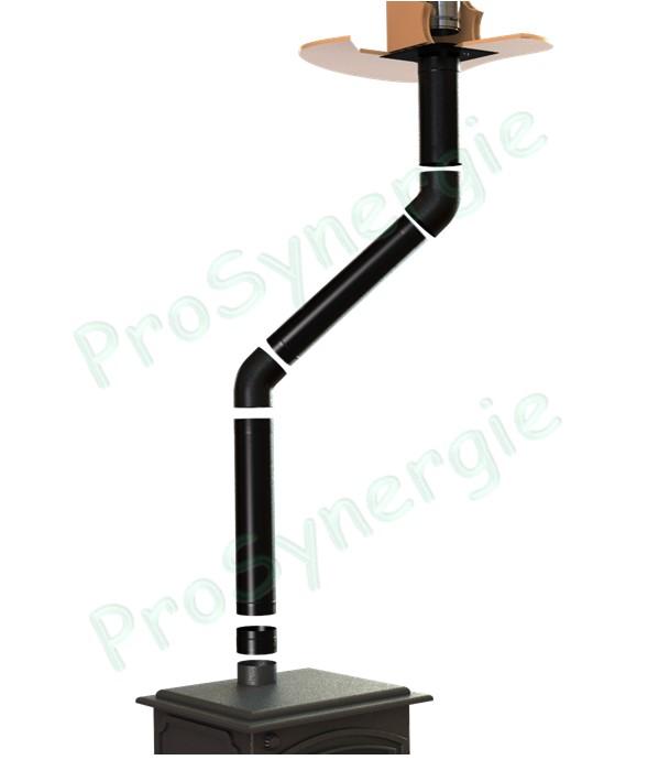 Tuyaux de poele émaillés - Cotes des éléments de conduit de raccordement et dimensions des déviations