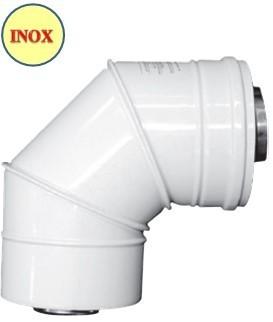 Coude 87° Concentrique Inox / Galva - Gaz/Fioul