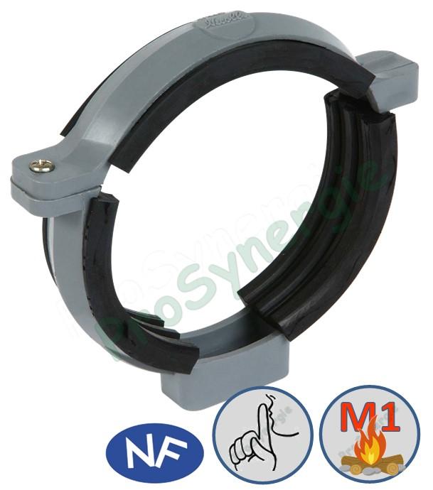 Collier à bride isophonique pour PVC évacuation Ø 100mm (type Chutunique ou Chutaphone)