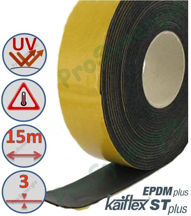 Bande Adhésif Isolé épaisseur 3mm (pour manchon isolant type Kaiflex ST Plus ou EPDM Plus) - largueur x longueur = 50mm x 15 mètres