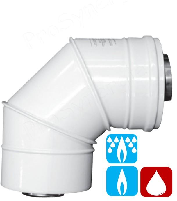 Coude 87° Concentrique Inox / Galva - Gaz/Fioul