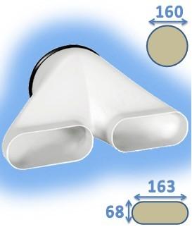 Culotte caisson PE D160 - Réseau Ventilation Optiflex Ovale 163x68mm