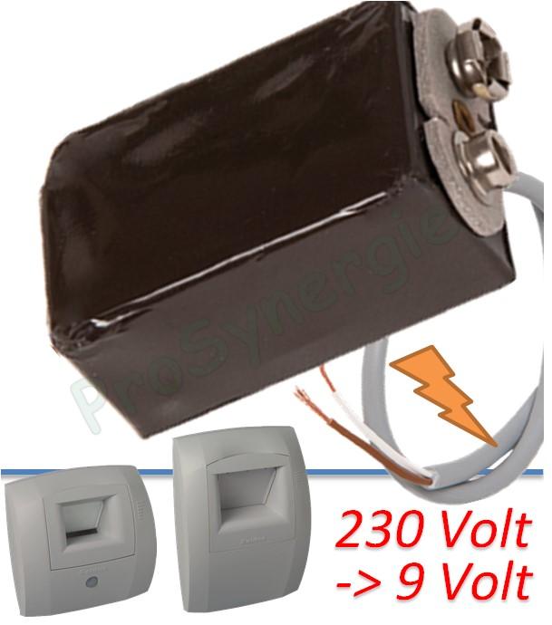 Transformateur 230Vac / 9Vcc Carte interface pour Bouche Bap´SI et Bahia Curve (permet de remplacer la pile et d'alimentation de celle-ci depuis le secteur)