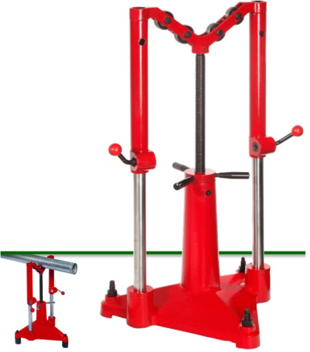 Support de tube à rouleaux à hauteur réglable pour appareil à rainurer ou à fileter - Capacité maxi 12´´