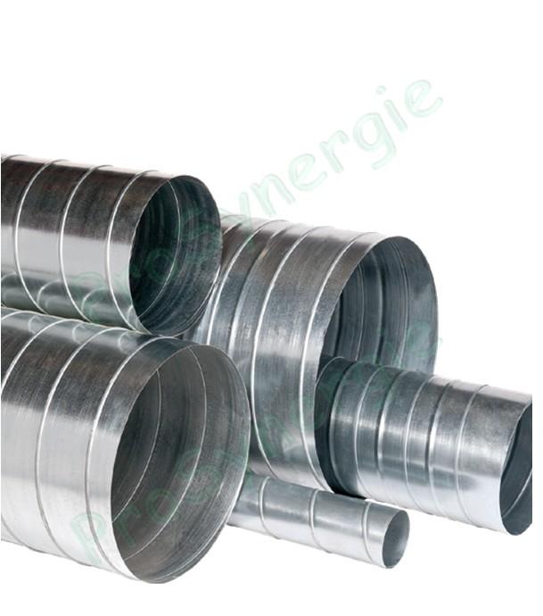 Barre Standard Galva Ventilation Tube acier galvanisé spiralé A1 longueur 3 mètres Øint. 100 mm