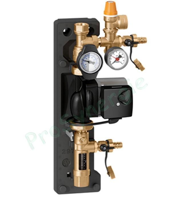 Groupe de transfert isolé - Retour (Circul., Soupape, régul. débit, vannerie)