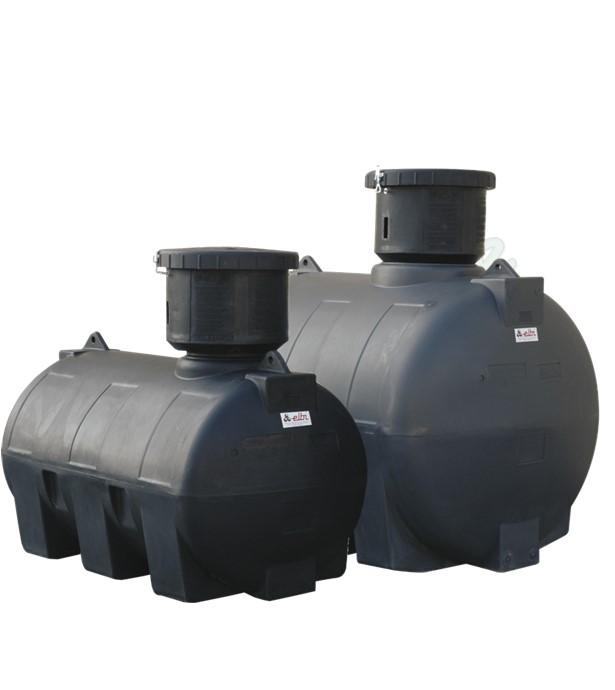 CHU 1000 - Cuve à eau cylindrique horizontale 1 000 litres enterrée uniquement HxLxLg =975x915x1720mm, trou d´homme Ø 300mm, réhausse haut.440mm + couvercle et équipements (raccordement, filtration et soutirage)