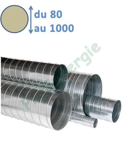 Barre Standard Galva Ventilation Tube acier galvanisé spiralé A1 longueur 3 mètres Øint. 125 mm