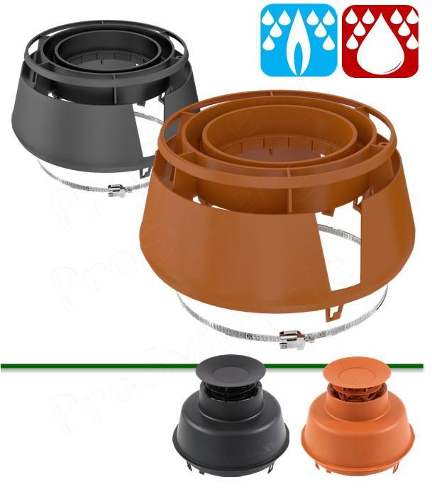 Élément de fixation de mitron Econext sur mitron de cheminée Ø130 à 200 mm