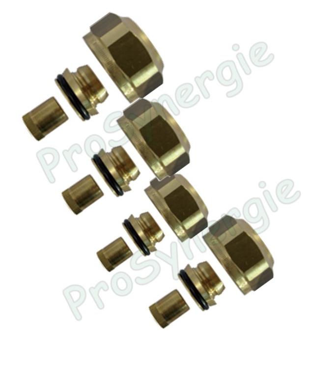 Regusol - Jeu de 4 raccords à serrage avec bagues de renforcement DN25