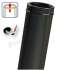 Kit CréaPlus Inox - Conduit cheminée Isolé (Duoten) hauteur utile 2,92 mètres Int./Ext. = Inox 316 / 304 - Øint/ext 130/180mm - Conduit de finition bas Inox laqué noir (RAL9005)