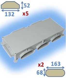 Caisson de répartition PE - 5 piquages - Réseau Ventilation Optiflex Ovale
