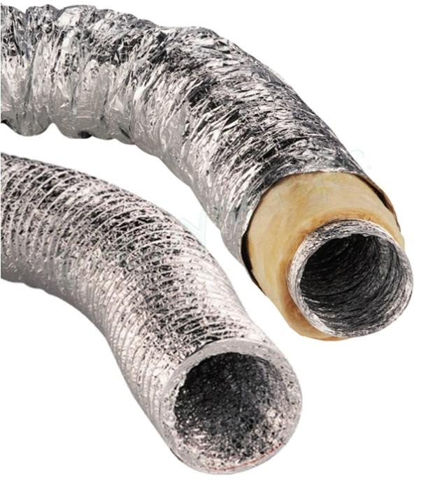 Gaine de 10 mètres VMC Souple Alu avec ou sans isolant - Chauffage - Ventilation et conduit d´air