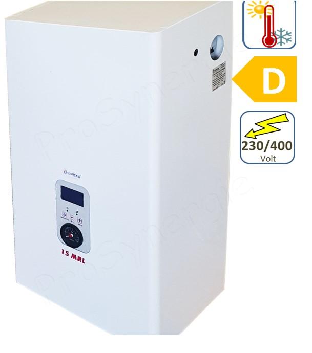 Chaudière électrique (radiateur/plancher chauffant) 6 à 60KW 230/400V (Mono/Tri) (HxLxP= 700x385x260mm) équipé (Vase 6l (sans vase de 37 à 60 kW), pompe, soupape, vannerie, sécurité) raccords Ø1´´ + régulateur électronique climatique