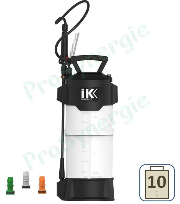 Pulvérisateur PP 10 L (6L utile) ´´Mousse´´ IK FOAM Pro 12 avec 3 mousseurs et connecteur air comprimé