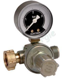 Détendeur réglable haute pression avec mano chalumeau 8kg/h - M/F (écrou) 20x150