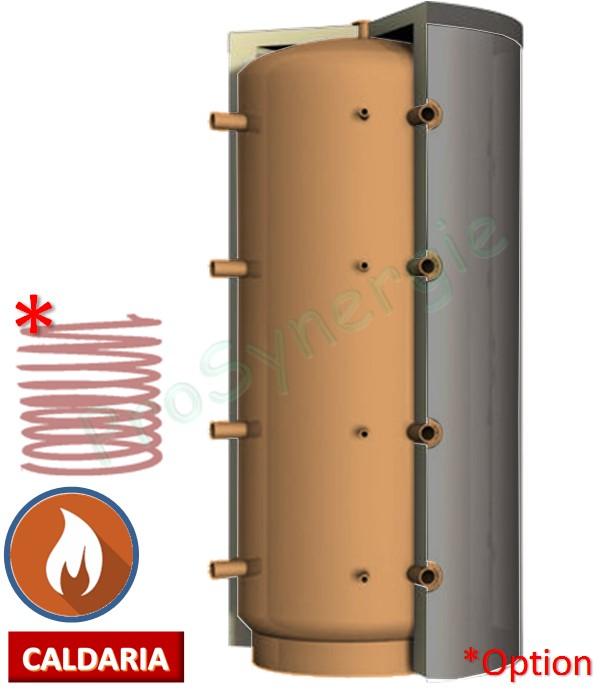 Ballon tampons acier 2000L Isolation ép. 100mm + enveloppe PVC - 8 piquages latéraux 1´´1/2 - Ø1400 & Haut. 2131mm