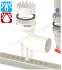 Kit PP Flexible Mural Ø  60 mm  (Terminal + Étoile de centrage + Adaptateur + Coude 87° + Support)