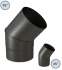 Kit raccordement 2x 45° Email Noir Mat télescopique (hauteur réglable de 1.33 à 1.83 mètres) dessus de poêle Ø 150 mm sur conduit existant plafond