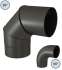 Kit raccordement Email Noir Mat arrière de poêle sur conduit existant mur - Ø 180 mm
